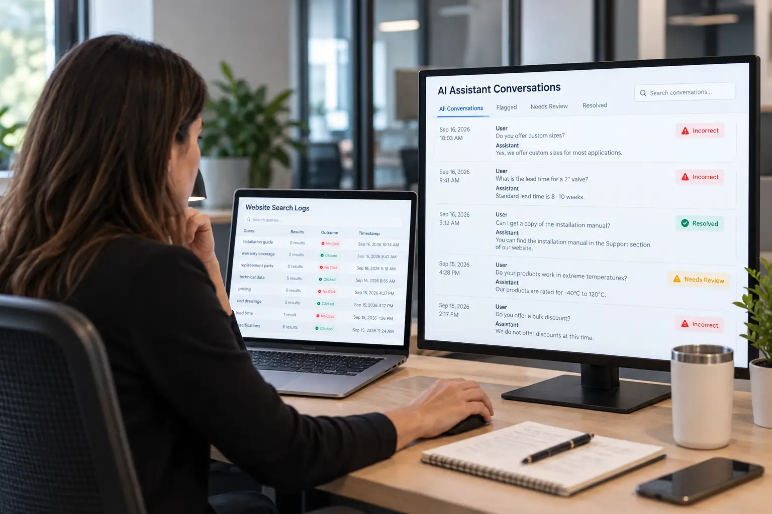 Ten-point governance checklist for launching AI search and assistants on a company website.